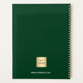Smaragdgroene monogram Business logo 2025 Planner (Achterkant)
