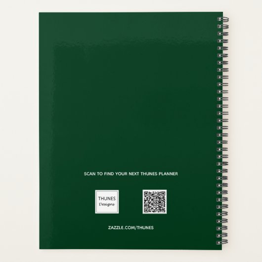 Smaragdgroene monogram initialen 2026 planner (Achterkant)