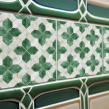 Smaragdgroene muur Decor Art Nouveau Ceram