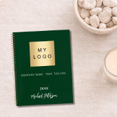 Smaragdgroene naam script bedrijfslogo notitieboek