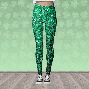 Smaragdgroene nepschittertjes glinsteren leggings