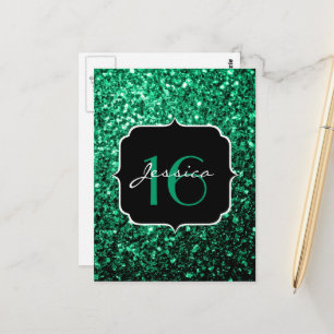 Smaragdgroene nepschittertjes zoete 16 briefkaart