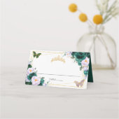 Smaragdgroene paarse seringen bloemstuk Quinceañer (Achterkant)