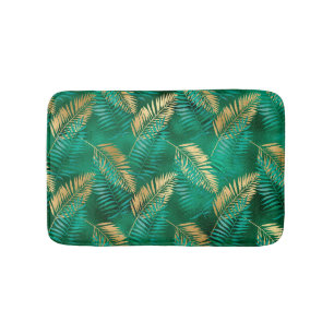 Smaragdgroene palmblad helder gouden jungle badmat
