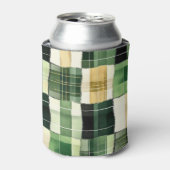 Smaragdgroene Patchwork Plaid Blikjeskoeler (Blikje Voorkant)