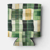 Smaragdgroene Patchwork Plaid Blikjeskoeler (Voorkant)