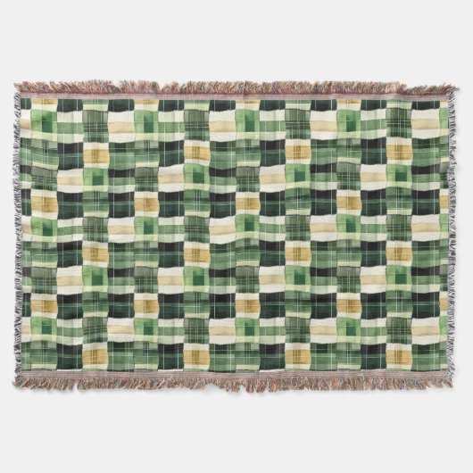Smaragdgroene Patchwork Plaid Deken (Voorkant)