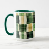 Smaragdgroene Patchwork Plaid Mok (Links)