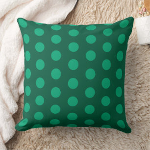Smaragdgroene polka stippen kussen