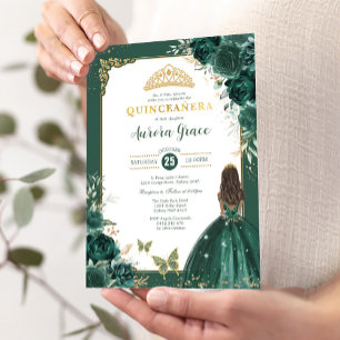 Smaragdgroene Quinceañera Prinses Mis Quince Anos Kaart
