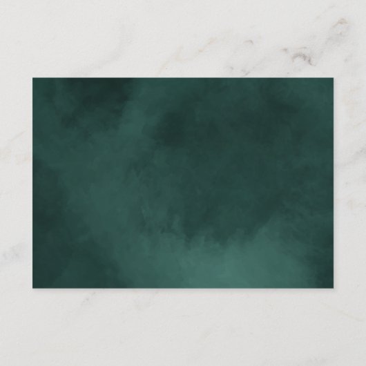 Smaragdgroene rand Elegante bruiloft details Informatiekaartje (Achterkant)