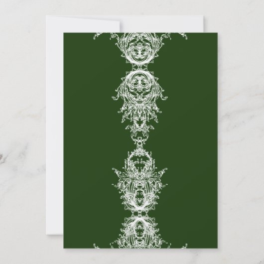 Smaragdgroene schedelrozen gotische bruiloft kaart (Achterkant)