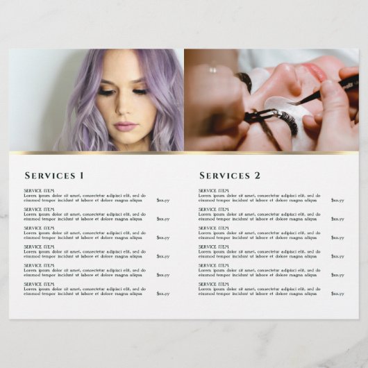 Smaragdgroene service menubrochure (Achterkant)