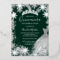 Smaragdgroene Sneeuwvlok Winter Quinceanera 
