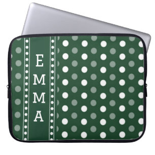 Smaragdgroene Stippen Laptop Sleeve