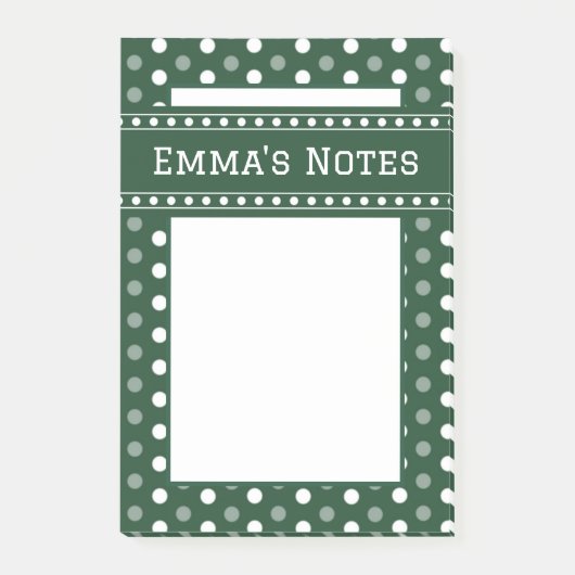 Smaragdgroene Stippen Post-it® Notes (Voorkant)