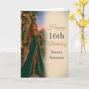 Smaragdgroene Sweet Sixteen-verjaardagskaart Kaart