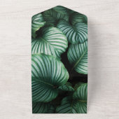 Smaragdgroene tropische chic bloemige Trouw Alles  All In One Uitnodiging (Buitenkant)