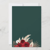 Smaragdgroene tropische Rozen bruiloft uitnodiging (Achterkant)