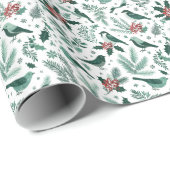 Smaragdgroene vakantie vogels inpakpapier (Rol Hoek)