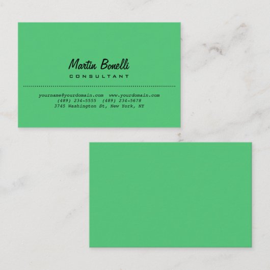 smaragdgroene vlakte visitekaartje (Voorkant / Achterkant)