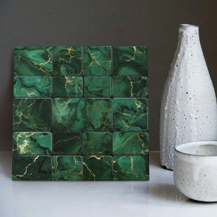 Smaragdgroene wanddecor moderne chique mozaïek tegeltje