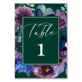 Smaragdgroene waterverf bloemenwinter bruiloft kaart (Achterkant)