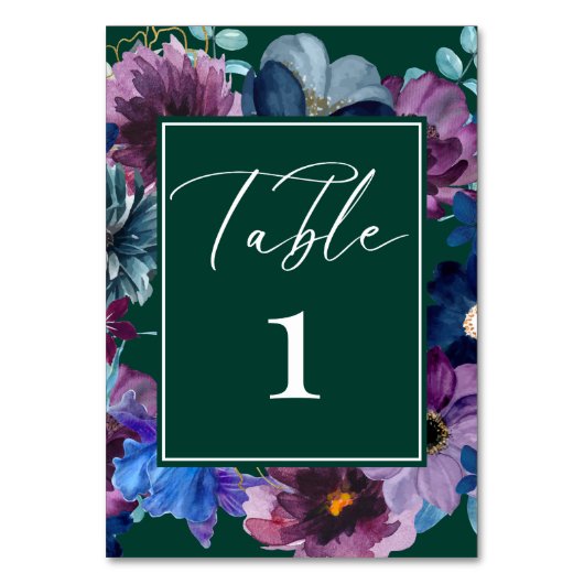 Smaragdgroene waterverf bloemenwinter bruiloft kaart (Achterkant)