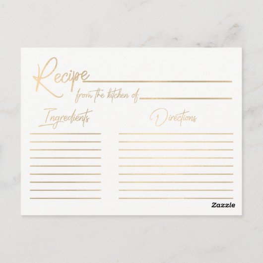 Smaragdgroene Waterverf & gouden bruidsrecept Kaar Briefkaart (Achterkant)