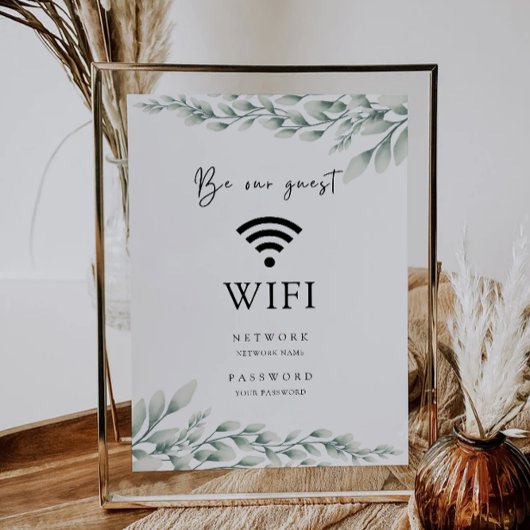 Smaragdgroene WiFi-code, Connect Invitation Kaart