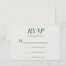 Smaragdgroene Wijnstok Bruiloft RSVP Kaartje