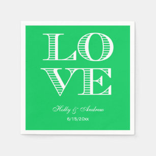 Smaragdgroene, Witte LOVE servetten