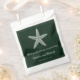 Smaragdgroene zeester bruiloft gunsttassen bedankzakje
