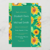 Smaragdgroene zonnebloemen kaart (Voorkant / Achterkant)