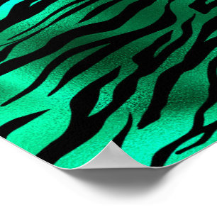 Smaragdgroene Zwarte Tijgerstrepen Wilde Dieren Poster