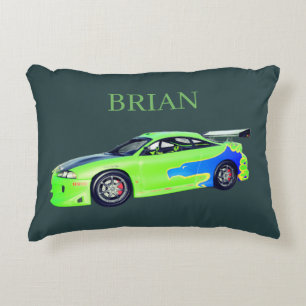 Smaragdwagensnelweg van de Groene Horizon Accent Kussen