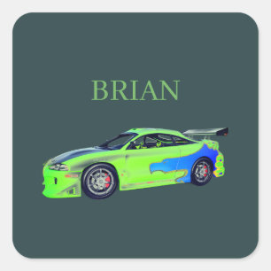 Smaragdwegracer van de Groene Horizon Vierkante Sticker