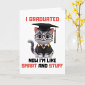 Smart Afstudeerder Gefeliciteerd, Funny Cat Afstud Kaart (Gele Bloem)