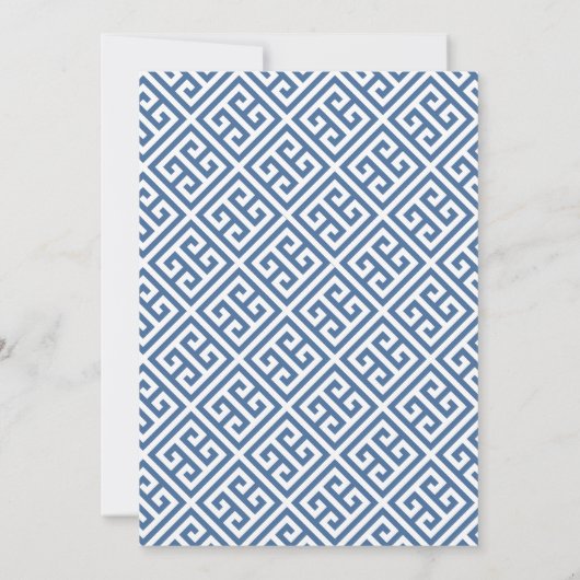 Smart Blue en Green Monogram Brunch met Passen get Kaart (Achterkant)