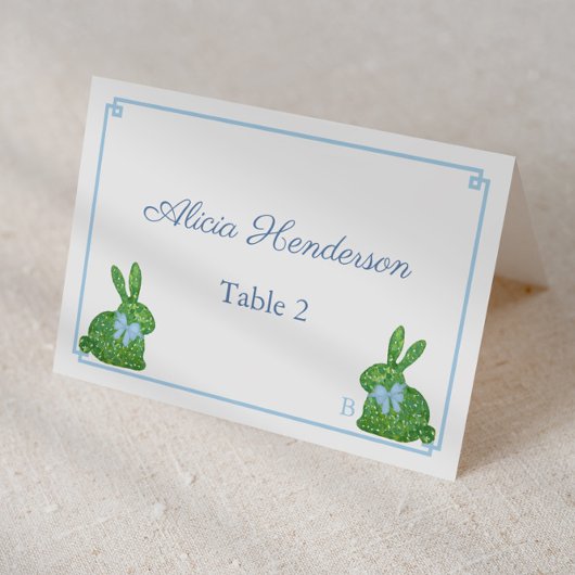 Smart Blue & Green Bunny Pâques Brunch Cartes de P