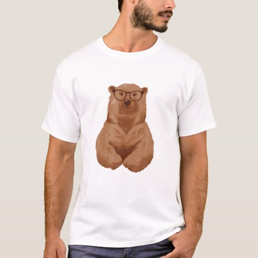 Smart Brown Beer Nerd T-shirt (Voorkant)