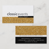 SMART CARTE DE VISITE effet de gliterie simple or (Devant / Derrière)