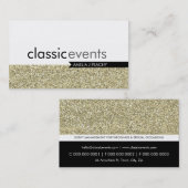 SMART CARTE DE VISITE effet de gliterie simple or (Devant / Derrière)