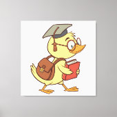 Smart Cartoon Duck Student Afstuderen Canvas Afdruk (Voorkant)