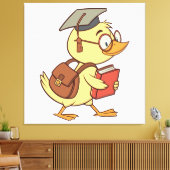 Smart Cartoon Duck Student Afstuderen Canvas Afdruk (Insitu (Woonkamer))