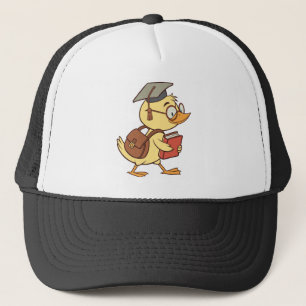 Smart Cartoon Duck Student Afstuderen Trucker Pet