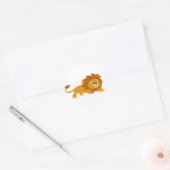 Smart Cartoon Lion autocollant rond (Enveloppe)
