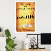 Smart Caveman : Do Math and Advance Mankind Poster (Bureau à domicile)