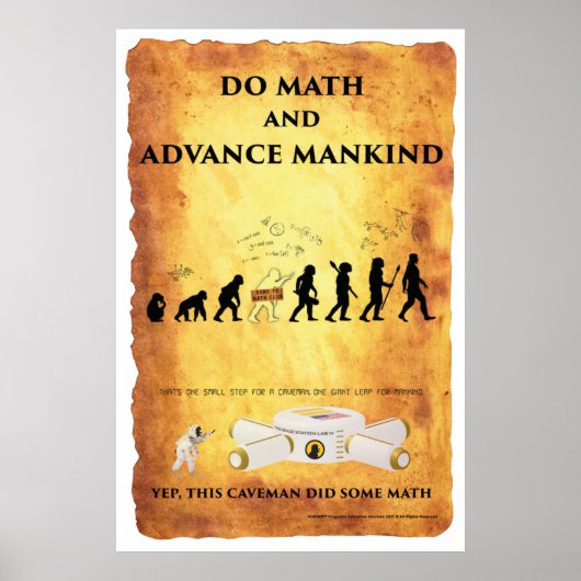 Smart Caveman : Do Math and Advance Mankind Poster (Devant)