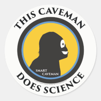 Smart Caveman-Stickers: deze holbewoner doet aan n Ronde Sticker